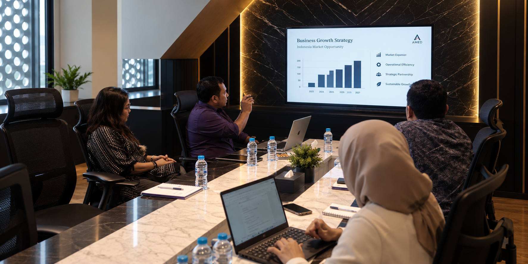 AMED professional team supporting businesses in Indonesia